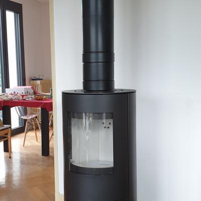 Interstoves ISF 6kW, conduit isolé MODINOX PTR30 150mm (Mozac)