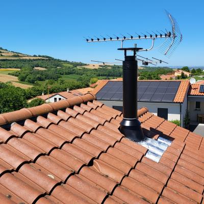 Conduit isolé 150mm MODINOX PTR30 Inox laqué noir