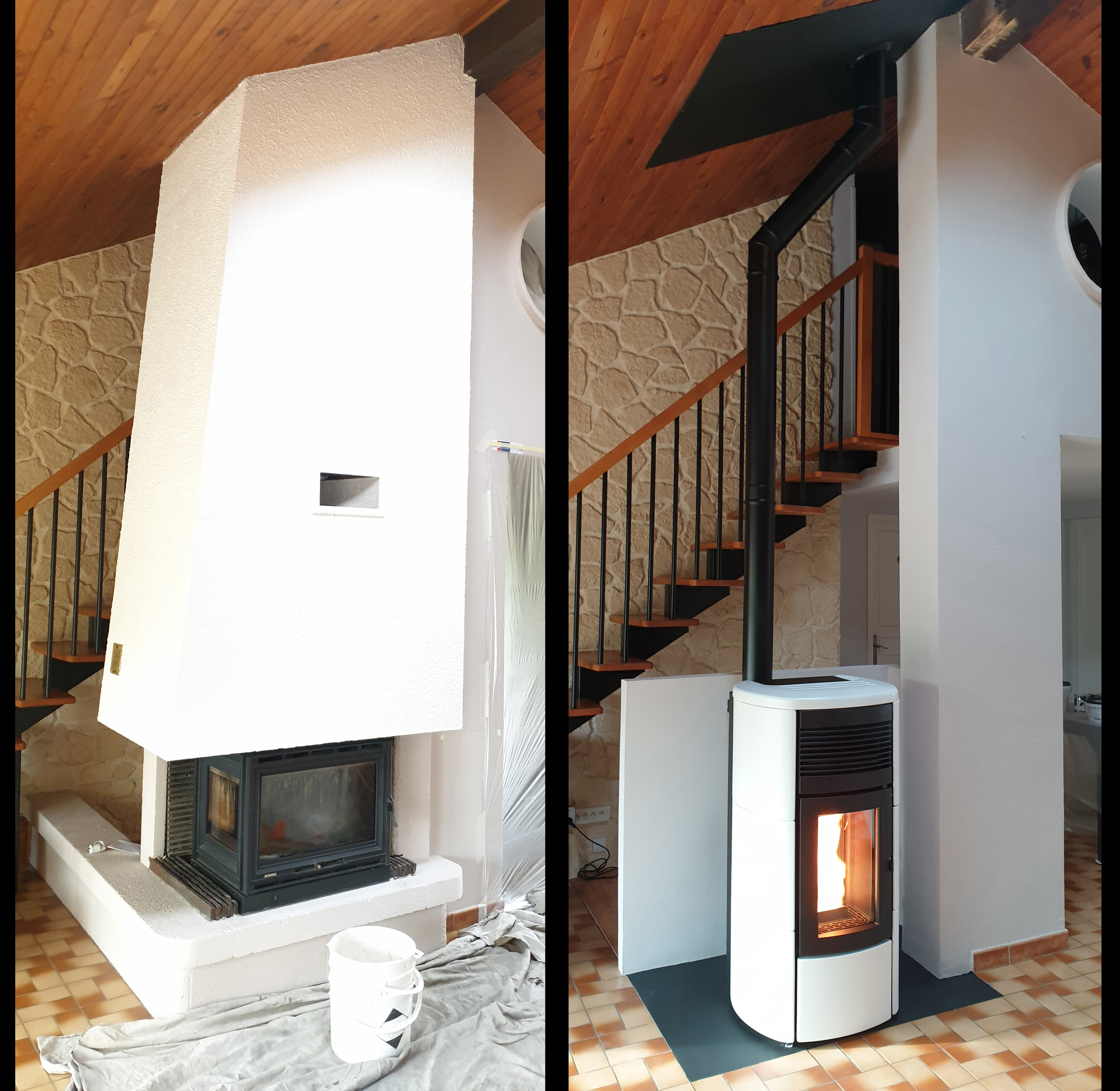 Rénovation complète : MCZ Club + conduit MODINOX PLA (ventouse verticale)