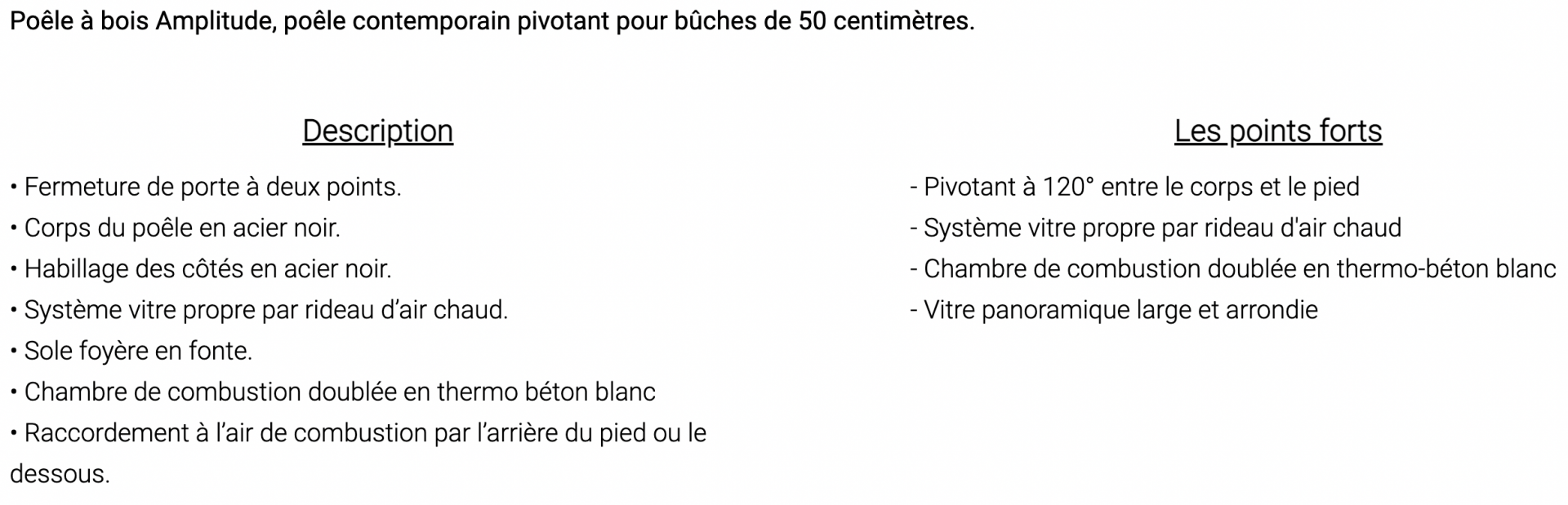 Poêle à bois FonteFlamme Amplitude à partir de 3519 euros HT