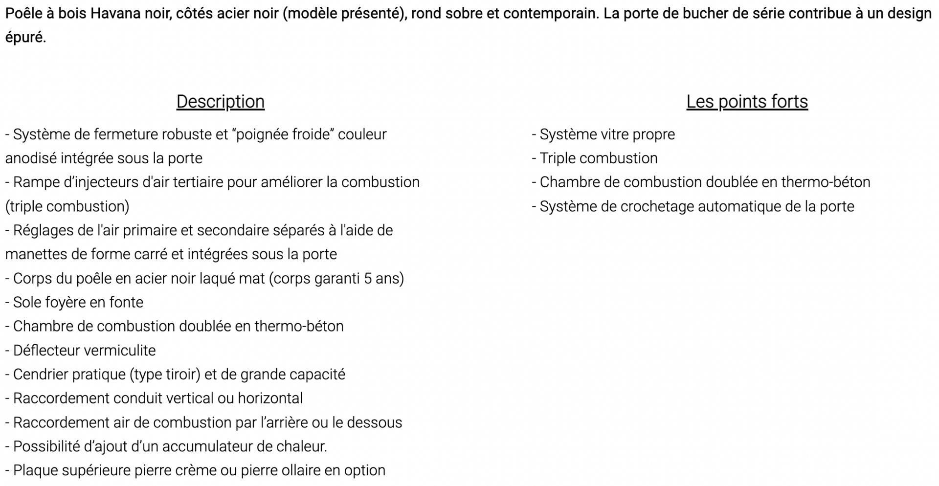 Poêle à bois FonteFlamme Havana à partir de 2349 euros HT