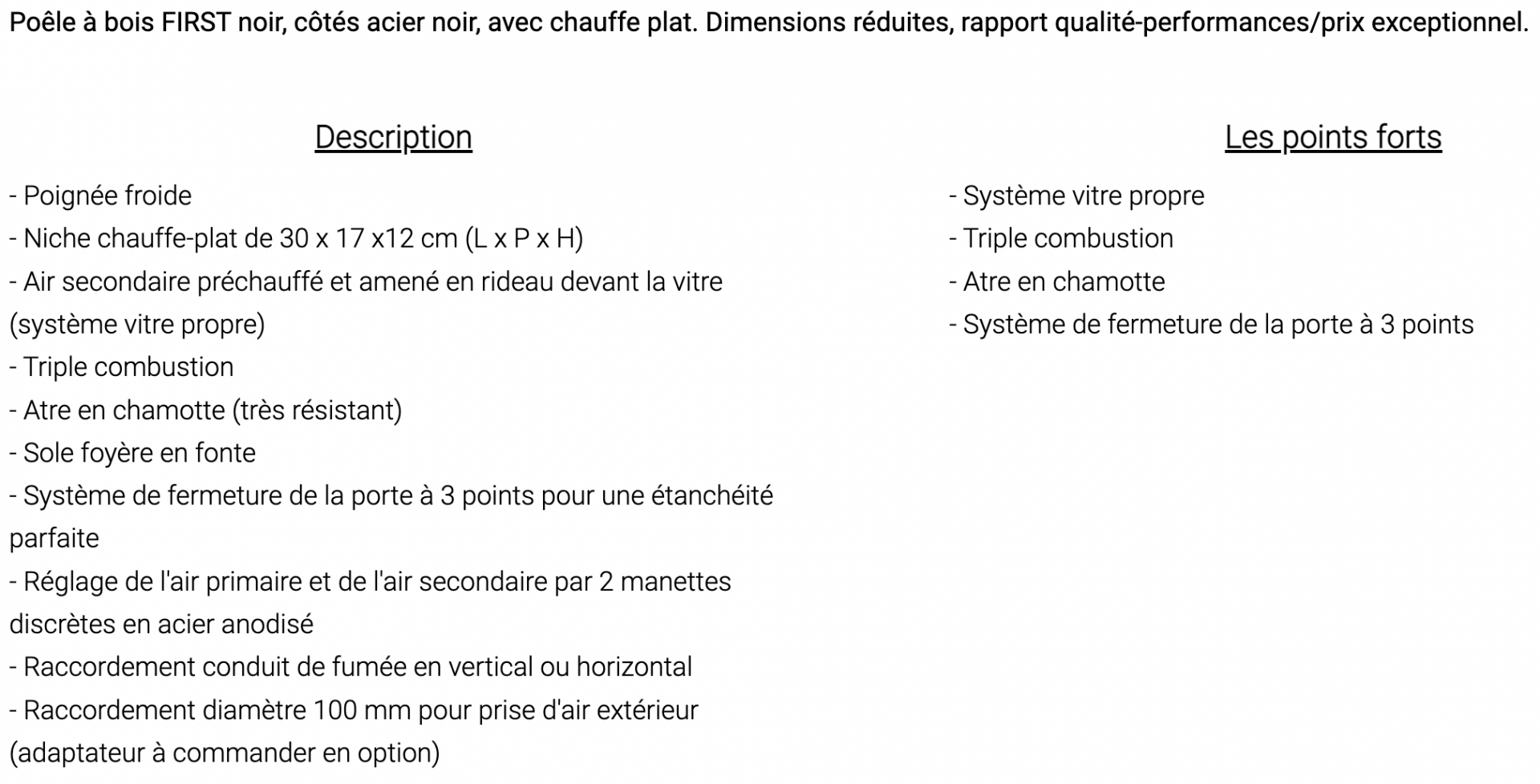 Poêle à bois FonteFlamme First à partir de 1351 euros HT