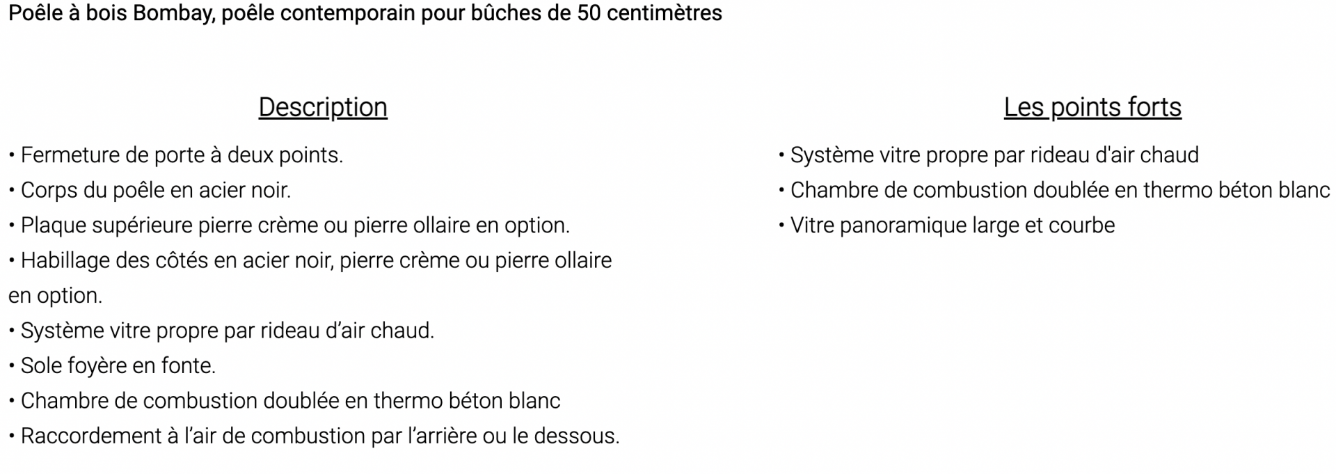 Poêle à bois FonteFlamme Bombay à partir de 2811 euros HT