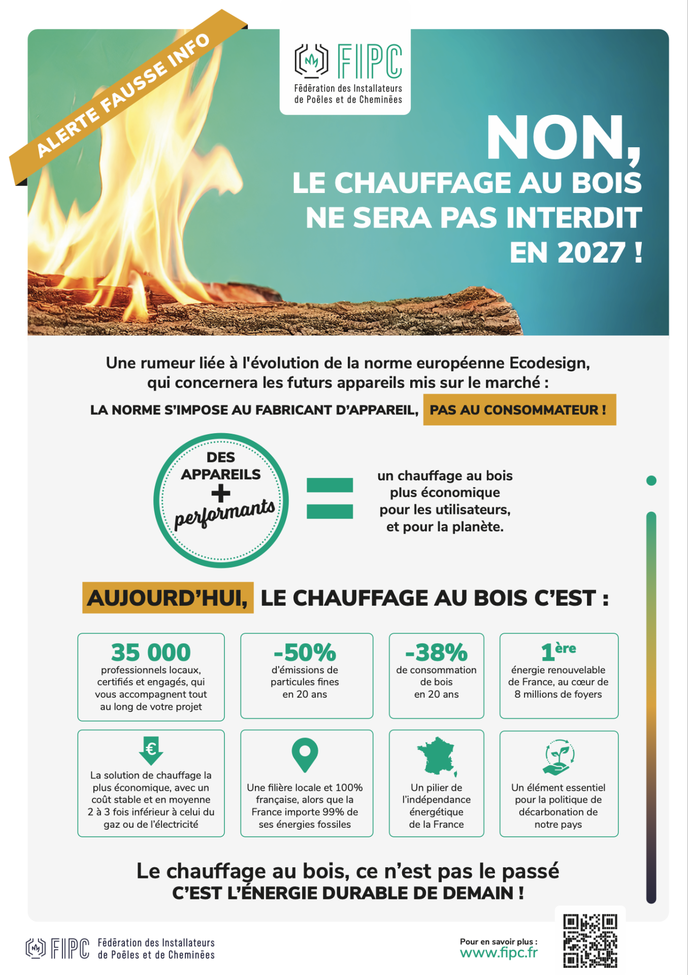 FAKE NEWS, LE CHAUFFAGE AU BOIS NE SERA PAS INTERDIT EN 2027 !