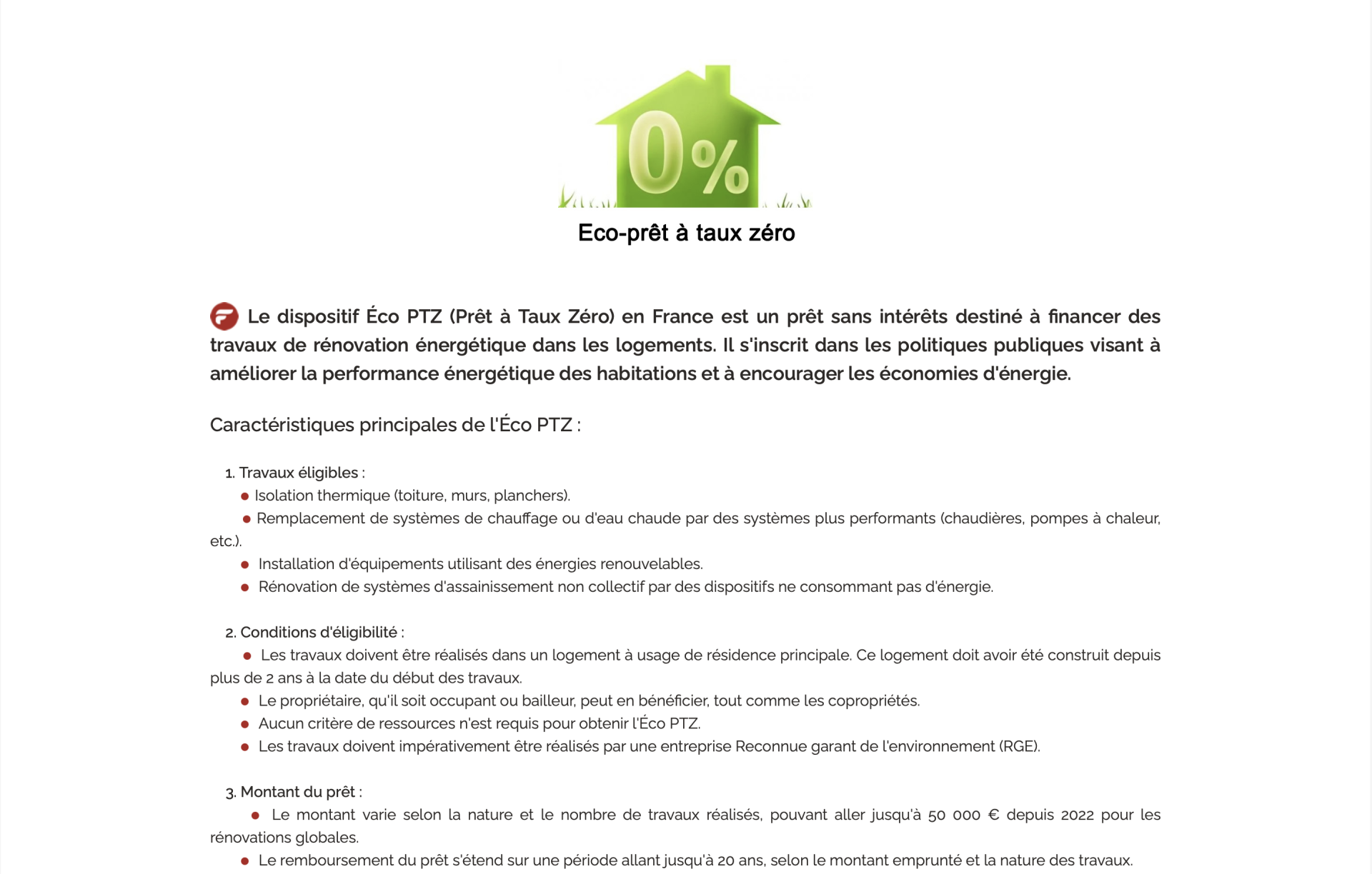 Aides financières PRET A TAUX O%