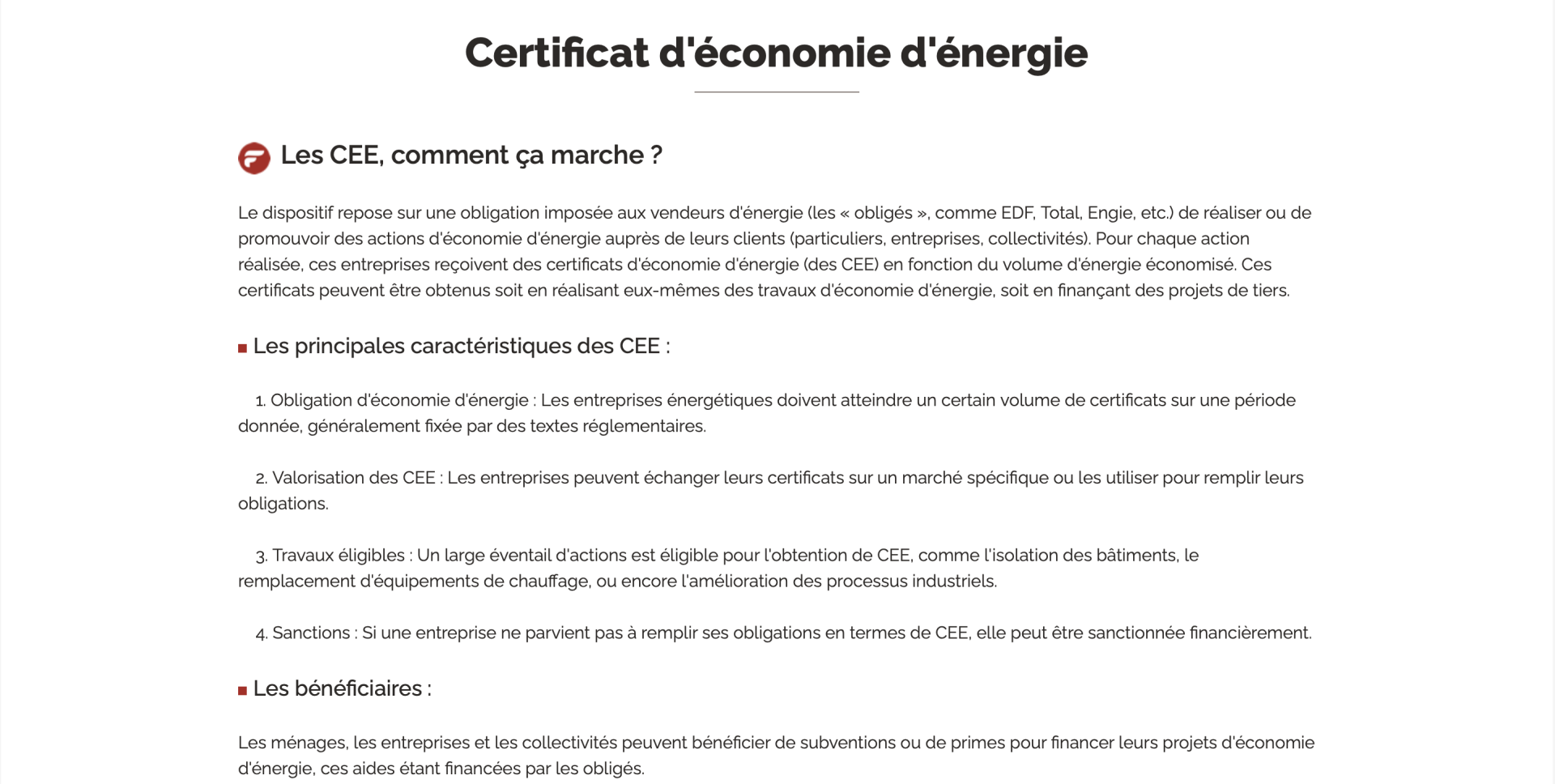 Aides financières CEE