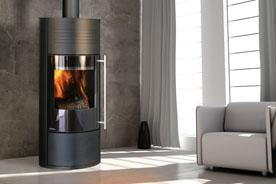 Poele bois ilam noir porte verre 1